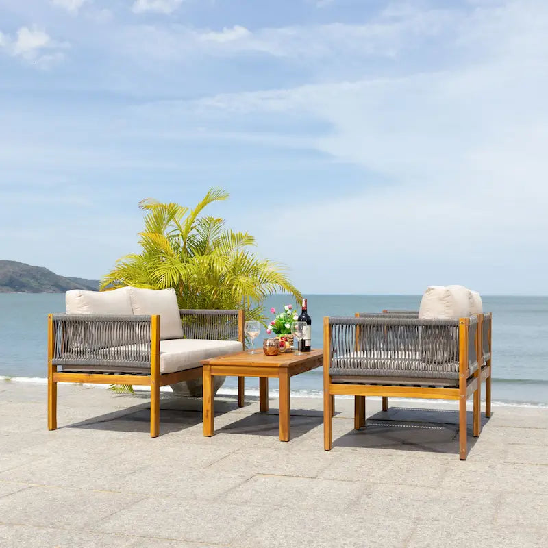 Ensemble de salon de jardin 4 pièces SAFAVIEH Hilda - 49 po L x 26 po P x 25 po H