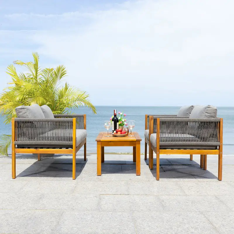 Ensemble de salon de jardin 4 pièces SAFAVIEH Hilda - 49 po L x 26 po P x 25 po H