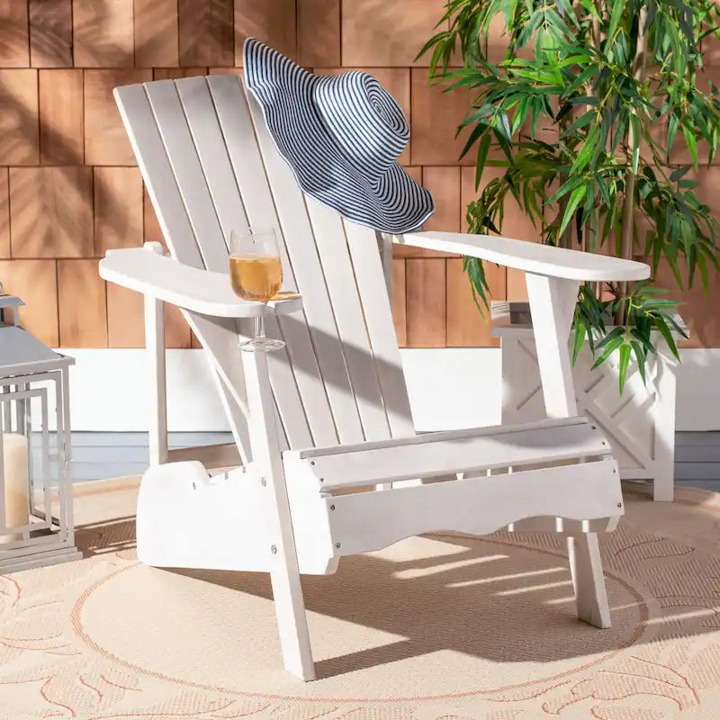 Chaise Adirondack d'extérieur SAFAVIEH en bois d'acacia philippin - 76 cm (L) x 81 cm (P) x 94 cm (H)