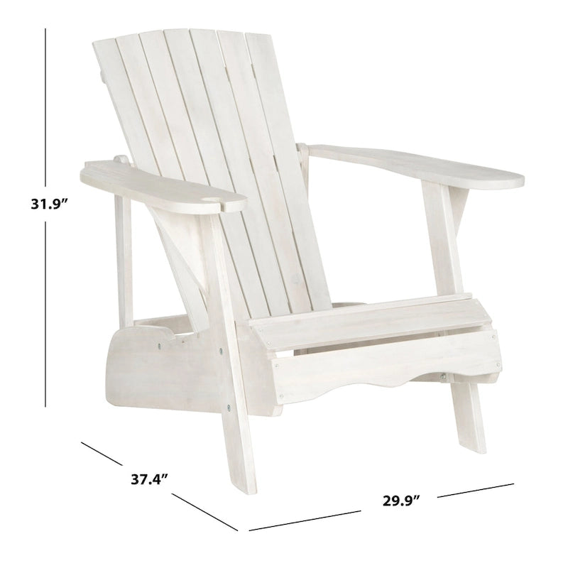 Chaise Adirondack d'extérieur SAFAVIEH en bois d'acacia philippin - 76 cm (L) x 81 cm (P) x 94 cm (H)