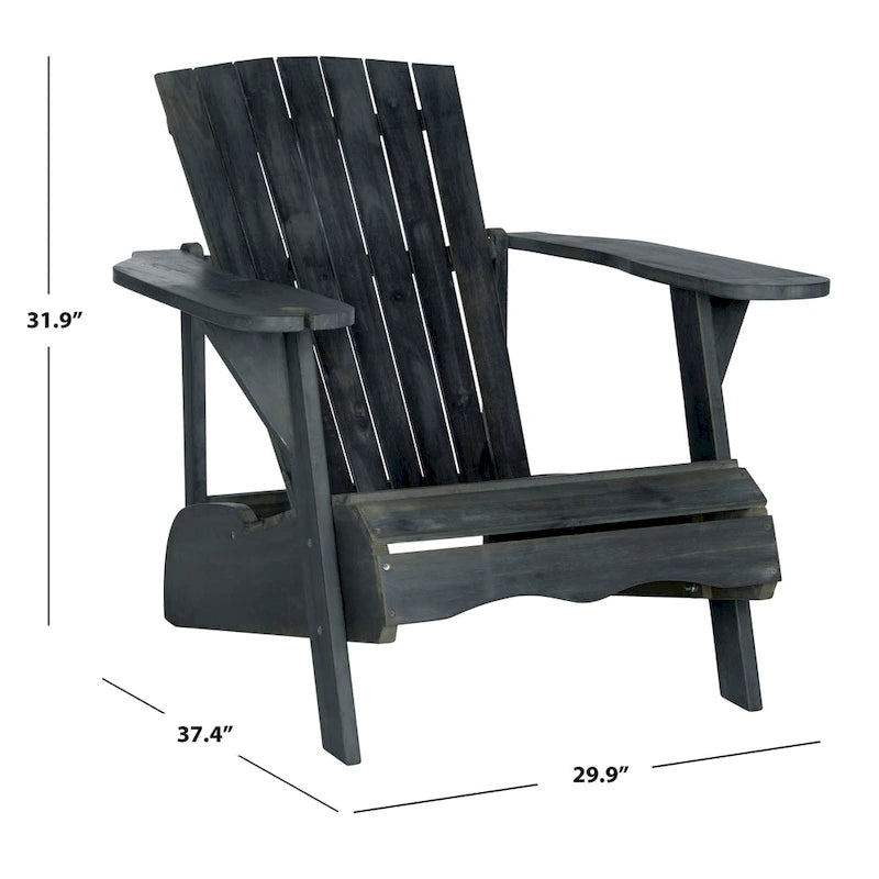 Chaise Adirondack d'extérieur SAFAVIEH en bois d'acacia philippin - 76 cm (L) x 81 cm (P) x 94 cm (H)