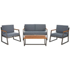 Ensemble de conversation de patio extérieur Ulviyya 4 pièces SAFAVIEH - 48 po L x 27 po P x 28 po H