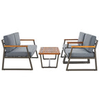 Ensemble de conversation de patio extérieur Ulviyya 4 pièces SAFAVIEH - 48 po L x 27 po P x 28 po H