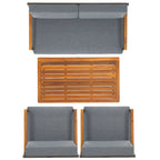 Ensemble de conversation de patio extérieur Ulviyya 4 pièces SAFAVIEH - 48 po L x 27 po P x 28 po H
