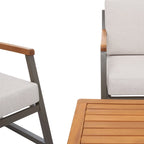 Ensemble de conversation de patio extérieur Ulviyya 4 pièces SAFAVIEH - 48 po L x 27 po P x 28 po H