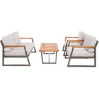 Ensemble de conversation de patio extérieur Ulviyya 4 pièces SAFAVIEH - 48 po L x 27 po P x 28 po H