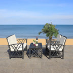Ensemble de conversation de patio extérieur SAFAVIEH Nayely 4 pièces en bois massif d'acacia - 40 po L x 20 po P x 17 po H