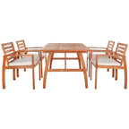 Ensemble de salle à manger d'extérieur SAFAVIEH Silviana 5 pièces - 150 cm (L) x 89 cm (P) x 76 cm (H)
