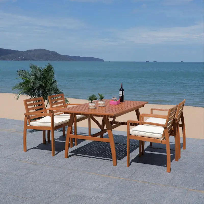 Ensemble de salle à manger d'extérieur SAFAVIEH Silviana 5 pièces - 150 cm (L) x 89 cm (P) x 76 cm (H)