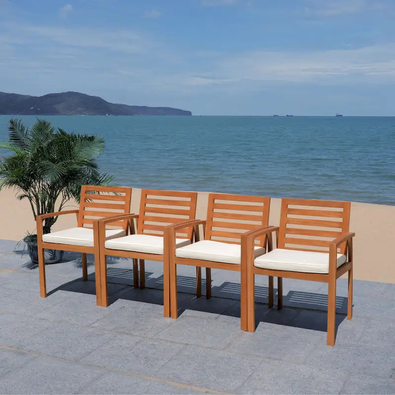 Ensemble de salle à manger d'extérieur SAFAVIEH Silviana 5 pièces - 150 cm (L) x 89 cm (P) x 76 cm (H)