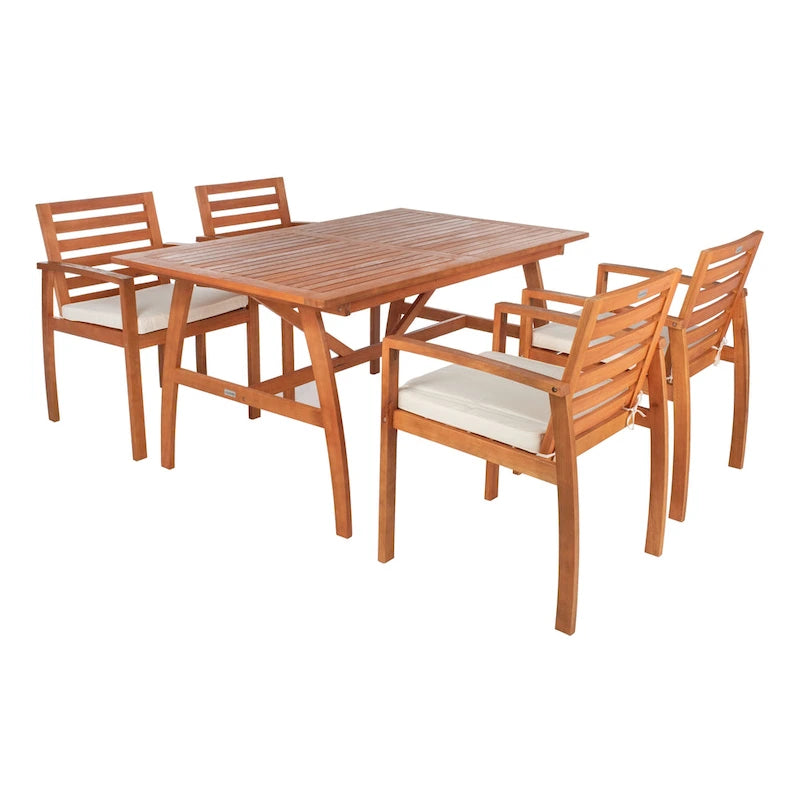 Ensemble de salle à manger d'extérieur SAFAVIEH Silviana 5 pièces - 150 cm (L) x 89 cm (P) x 76 cm (H)
