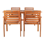 Ensemble de salle à manger d'extérieur SAFAVIEH Silviana 5 pièces - 150 cm (L) x 89 cm (P) x 76 cm (H)