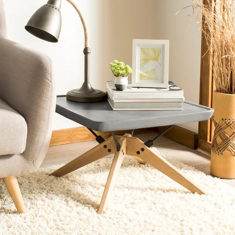 Table basse d'extérieur SAFAVIEH Ashley moderne gris foncé - 56 x 56 x 37 cm - 56 x 56 x 38 cm