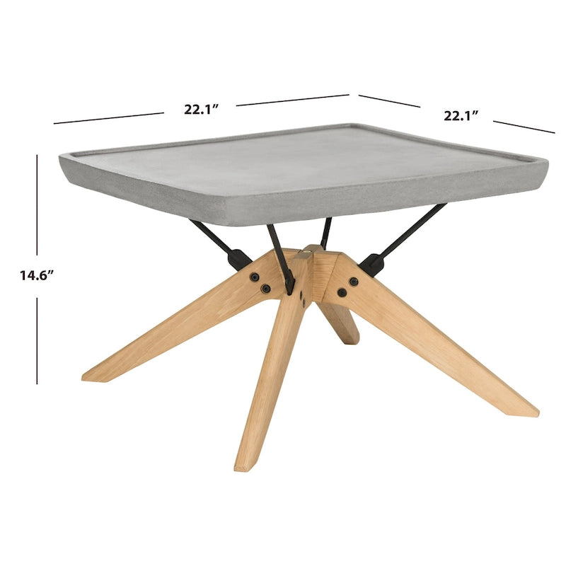 Table basse d'extérieur SAFAVIEH Ashley moderne gris foncé - 56 x 56 x 37 cm - 56 x 56 x 38 cm