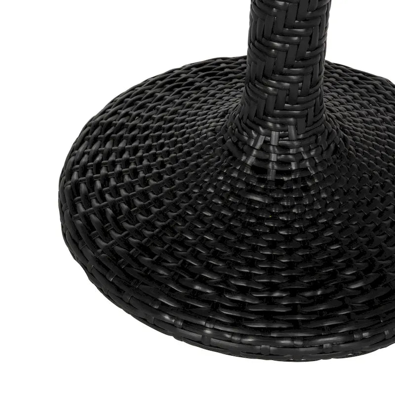 Table bistro d'extérieur SAFAVIEH en rotin noir et osier - 65 x 65 x 74 cm (27 po L x 22 po P x 28 po H)