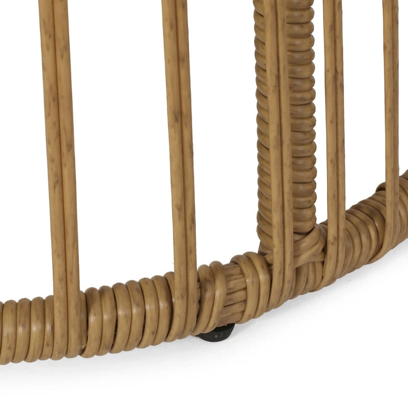 Ensemble fauteuil et table d'appoint d'extérieur en osier Caryl avec coussin, par Christopher Knight Home