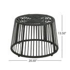 Ensemble fauteuil et table d'appoint d'extérieur en osier Caryl avec coussin, par Christopher Knight Home