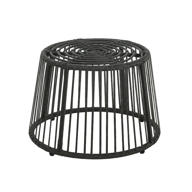 Ensemble fauteuil et table d'appoint d'extérieur en osier Caryl avec coussin, par Christopher Knight Home