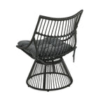 Ensemble fauteuil et table d'appoint d'extérieur en osier Caryl avec coussin, par Christopher Knight Home