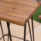 Tabourets de bar industriels d'extérieur Denali en bois (lot de 2) par Christopher Knight Home
