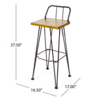 Tabourets de bar industriels d'extérieur Denali en bois (lot de 2) par Christopher Knight Home