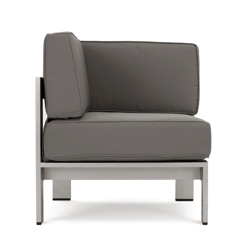 Ensemble canapé d'angle moderne d'extérieur 9 places en aluminium en forme de U avec pouf, par Christopher Knight Home, Cape Coral