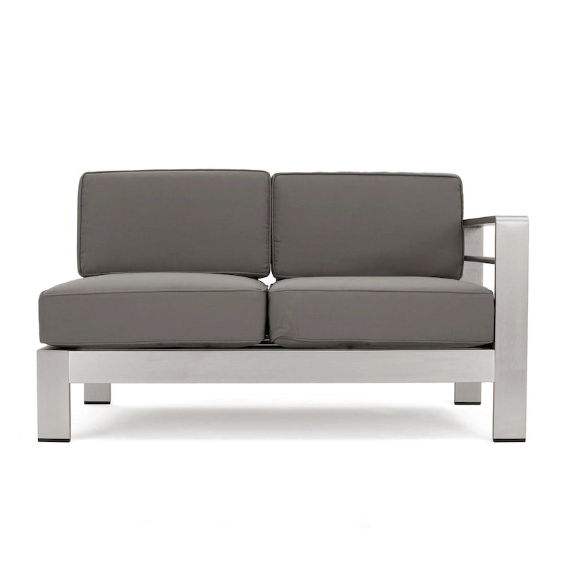 Ensemble canapé d'angle moderne d'extérieur 9 places en aluminium en forme de U avec pouf, par Christopher Knight Home, Cape Coral