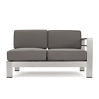 Ensemble canapé d'angle moderne d'extérieur 9 places en aluminium en forme de U avec pouf, par Christopher Knight Home, Cape Coral