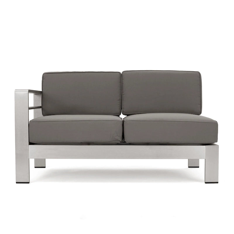 Ensemble canapé d'angle moderne d'extérieur 9 places en aluminium en forme de U avec pouf, par Christopher Knight Home, Cape Coral