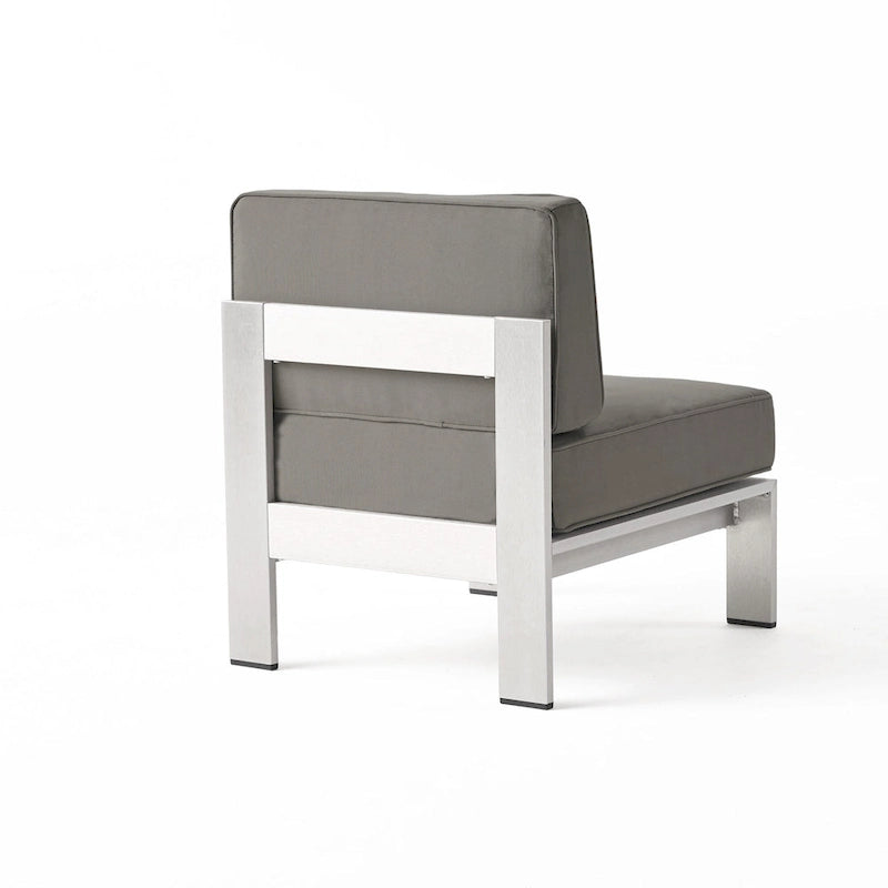 Ensemble canapé d'angle moderne d'extérieur 9 places en aluminium en forme de U avec pouf, par Christopher Knight Home, Cape Coral