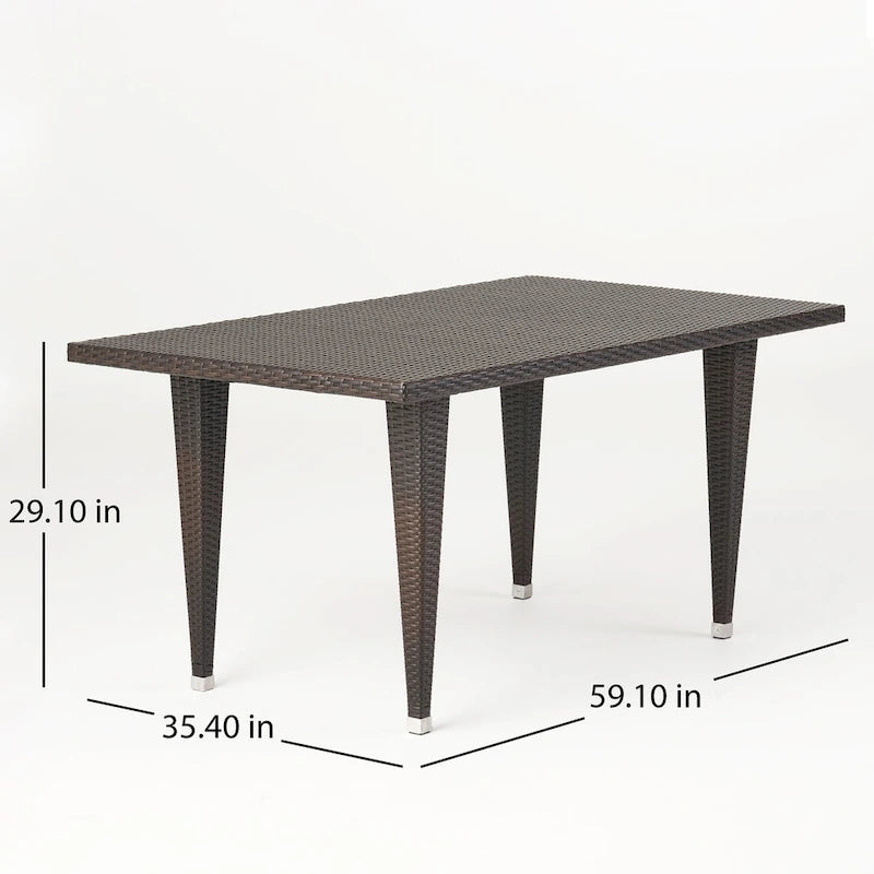 Ensemble de salle à manger d'extérieur en osier Delani 7 pièces par Christopher Knight Home