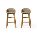 Tabourets de bar d'extérieur en osier Cayuga et bois d'acacia de Christopher Knight Home