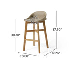 Tabourets de bar d'extérieur en osier Cayuga et bois d'acacia de Christopher Knight Home