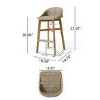 Tabourets de bar d'extérieur en osier Cayuga et bois d'acacia de Christopher Knight Home