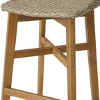 Tabourets de bar d'extérieur en osier Cayuga et bois d'acacia de Christopher Knight Home