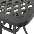 Table bistro d'extérieur Ava en fonte d'aluminium avec seau à glace, par Christopher Knight Home - 53,3 cm (P) x 53,3 cm (L) x 63,5 cm (H)