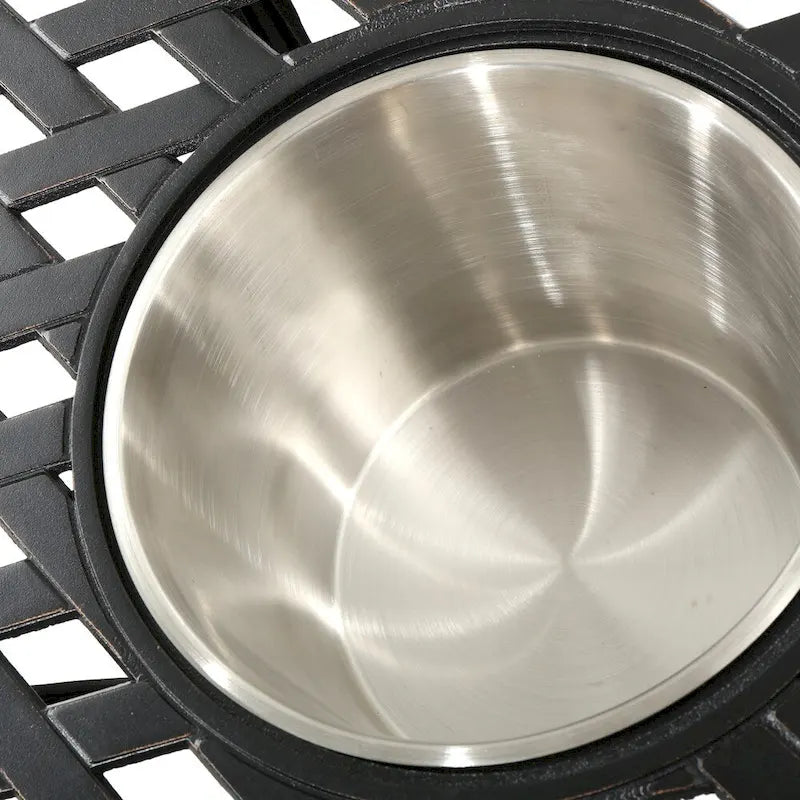 Table bistro d'extérieur Ava en fonte d'aluminium avec seau à glace, par Christopher Knight Home - 53,3 cm (P) x 53,3 cm (L) x 63,5 cm (H)