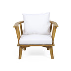 Ensemble de fauteuils club 4 places en bois d'acacia et foyer extérieur Ridgeview par Christopher Knight Home