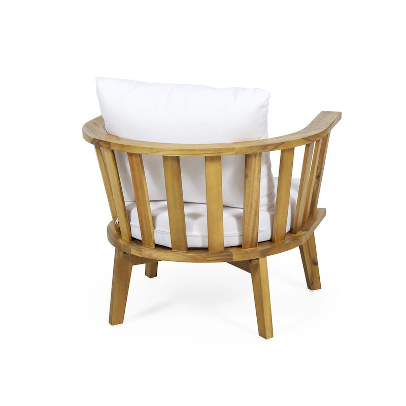 Ensemble de fauteuils club 4 places en bois d'acacia et foyer extérieur Ridgeview par Christopher Knight Home