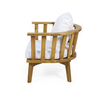 Ensemble de fauteuils club 4 places en bois d'acacia et foyer extérieur Ridgeview par Christopher Knight Home