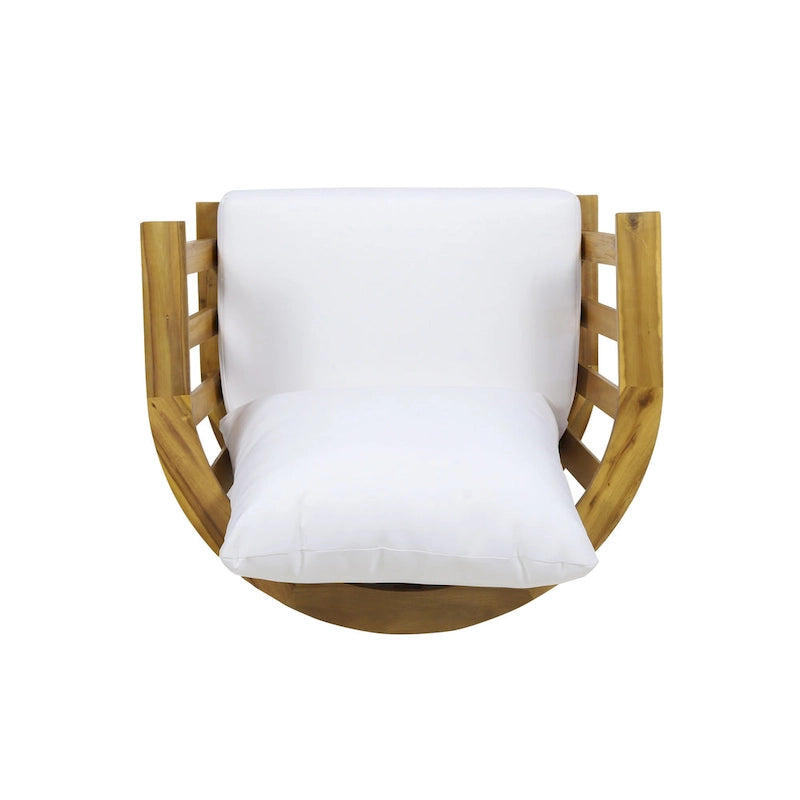 Ensemble de fauteuils club 4 places en bois d'acacia et foyer extérieur Ridgeview par Christopher Knight Home