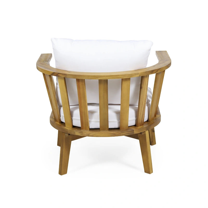 Ensemble de fauteuils club 4 places en bois d'acacia et foyer extérieur Ridgeview par Christopher Knight Home