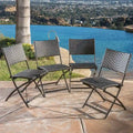 Chaises pliantes d'extérieur El Paso en osier marron (lot de 4) par Christopher Knight Home