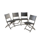 Chaises pliantes d'extérieur El Paso en osier marron (lot de 4) par Christopher Knight Home