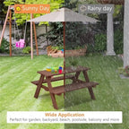Table de pique-nique extérieure 4 places pour enfants avec banc et parasol