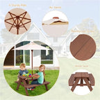 Table de pique-nique extérieure 4 places pour enfants avec banc et parasol