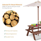 Table de pique-nique extérieure 4 places pour enfants avec banc et parasol