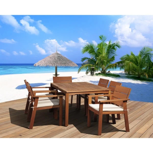 Amazonia Albany 7-piece Eucalyptus Wood Patio Dining Set - 7 Piece