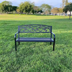 Banc de jardin en métal Lotus Home - 34 cm (H) x 50 cm (L) x 24 cm (P)