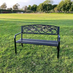 Banc de jardin en métal Lotus Home - 34 cm (H) x 50 cm (L) x 24 cm (P)